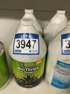 Lot of (2) 1 Gallon General Organics BioThrive Grow, (4-3-3).