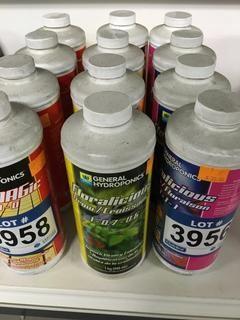Lot of (4) 1L General Hydroponics Floralicious Grow, (1-0.7-0.6).