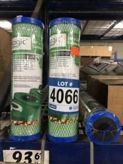 Lot of (3) HydroLogic 10 x 2.5" Carbon Block Filters.