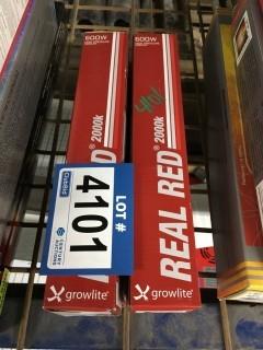Lot of (4) Real Red 600W Grow Lamps.