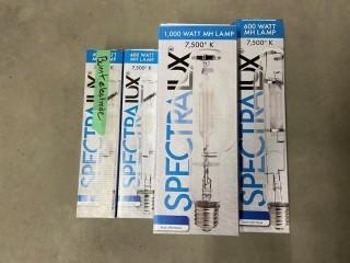 Lot of (4) Assorted SpectaLux Grow Lamps.
