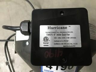 Hurricane 6" Inline Duct Fan, Model 736575.