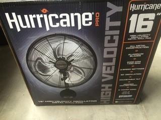 Hurricane Pro High Velocity 16" Oscillating Wall Fan.