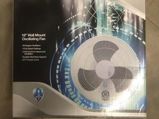 18" Wall Mount Oscillating Fan.