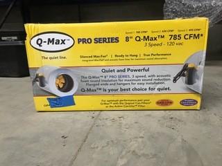 Q-Max Pro Series 8" 3 Speed Fan, 785 CFM.