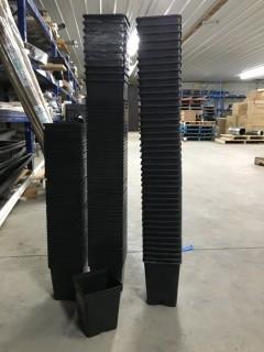 Lot of Square Plastic Planters.
