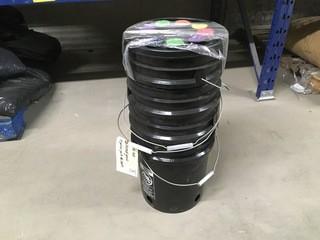Lot of (4) 5 Gallon Buckets with Lids.