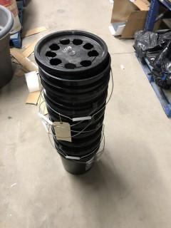 Lot of Assorted Buckets & Lids.
