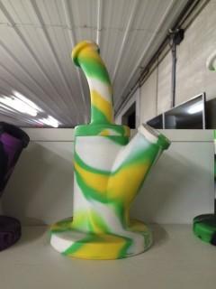 Silicone Bong, Yellow/Green/White.
