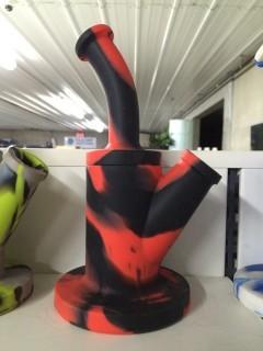 Silicone Bong, Red/Blk.