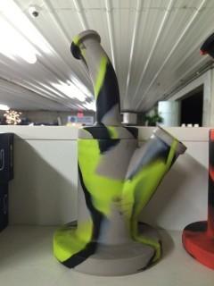Silicone Bong, Neon Yellow/Grey/Blk.