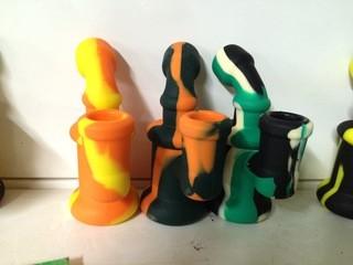Lot of (3) Mini Silicone Bongs.