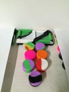 Lot of (1) Concentrate Dab Platforms & (7) Concentrate Jars.