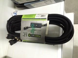 Lot of (2) 12' Power All Extension Cords.
