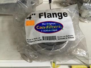 Lot of (2) Can-Filter 4" Metal Flanges.