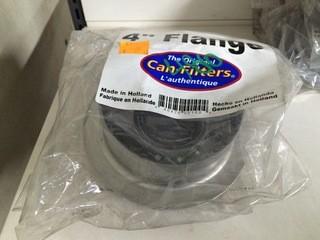 Lot of (2) Can-Filter 4" Metal Flanges.