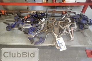 Lot of Asst. Welding Clamps, Pipe Clamps, and Vice Grips.