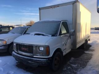 1998 GMC 3500 Cube Van c/w V8, Auto, Roll Up Door. S/N 1FDJG31R7W1013933 Showing 365,013 Kms.