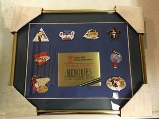 Calgary 1988 Framed Olympic Pin Set.