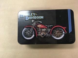 Harley Davidson Tin with (2) Decks of Playing Cards.