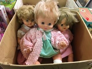 Box of Assorted Dolls.