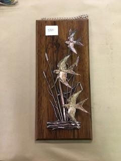 Metal & Wood Bird Wall Decor.