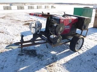 S/A Tow Behind Welding Trailer C/w Lincoln Electric Ranger Gas Powered Welder w/ Cable, SN U1140707896 *Note: Flat Tire*