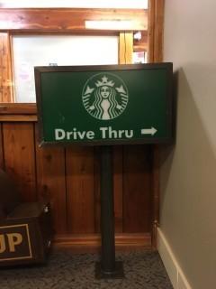 Starbucks Drive Thru Sign.