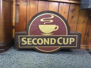 Second Cup Metal Sign.