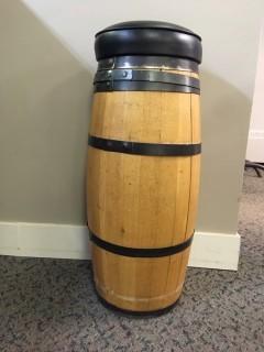 Barrel Stool, Approximately 32" Tall.