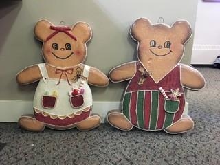 Lot of (2) Christmas Bear Decorations, Approximately 2' Tall.