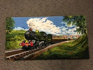 Train Floor Rug, 51" x 27".