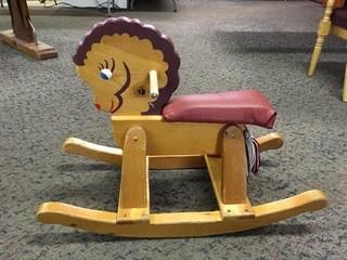 Vintage Wooden Rocking Horse.