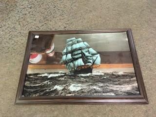 Framed Ship Mirror.