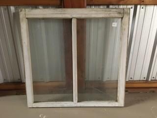 Antique Window, Approximately 32" x 32".