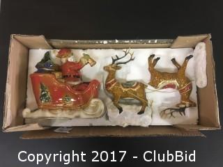 Santa Claus Sled Ceramic Decoration