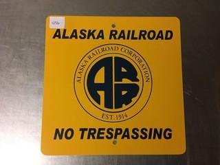 Alaska Railroad Metal Sign.