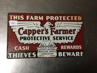 Capper's Farmer Metal Sign.