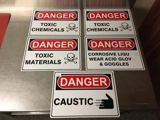 Lot of (5) Assorted Metal Danger Signs.