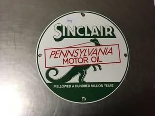 Sinclair Motor Oil Porcelain Sign.