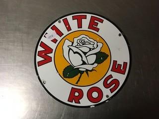 White Rose Porcelain Sign.