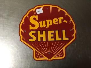 Super Shell Porcelain Sign.