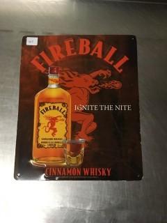 Fireball Metal Sign.