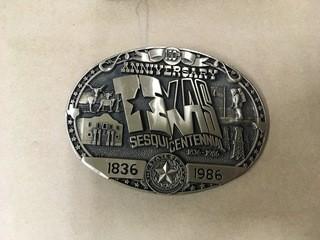 Sold at Auction: Texas Sesquicentennial 999 Silver Belt Buckle