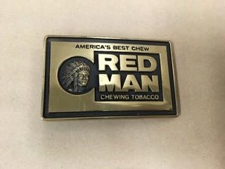 Red Man Belt Buckle.