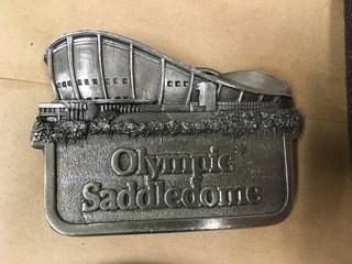 Olympic Saddledome Belt Buckle.