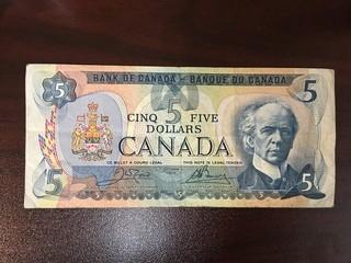 1979 Five Dollar Bill.