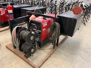 Skid Mounted Lincoln Electric 305G Ranger Gas Powered  Welder C/w Cable, Oxy/Acetylene Hose And Side Storage Boxes. Showing 369Hrs. SN U1140300284