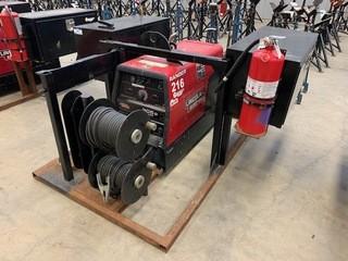 Skid Mounted Lincoln Electric 305G Ranger Gas Powered Welder C/w Cable And Side Storage Boxes. Showing 689hrs. SN U1140509198