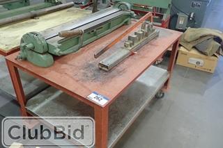 Brown Boggs Sheet Metal Brake and Shear w/ Mobile Steel Table.
